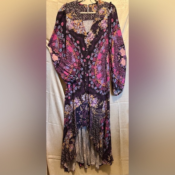 Free People Marais Printed Midi Dress in Black Combo, NWOT. Includes slip, NWOT. - Picture 3 of 16